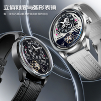 Montre mécanique ajourée pour homme, personnalisable, vente en gros transfrontalière, très populaire, lumineuse, résistante à l'eau, bracelet en caoutchouc FW-6026