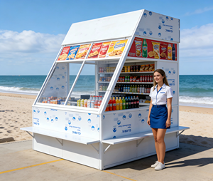 Tenda per Eventi, Mercati e Fiere, Chiosco Portatile, Stand Mobile per Attività Commerciali, Bar Pieghevole per Snack - Product Image 3