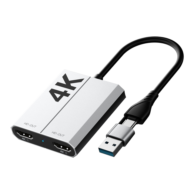 NKIWI USB3.0 Dual HDMI-Compatible Display Converter Type-C Docking Station Adapter 4K 60Hz Different Audio Video Accessories