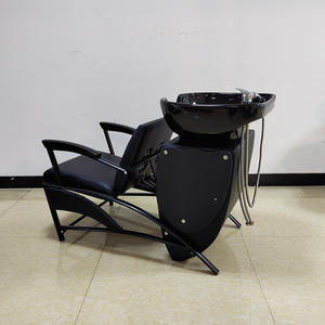 Fauteuil <span class=keywords><strong>de</strong></span> lavage <span class=keywords><strong>de</strong></span> cheveux professionnel confortable en fer noir pour salon <span class=keywords><strong>de</strong></span> coiffure et barbier, vente en gros à prix abordable - Product Image 4