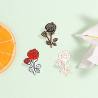 Badge en émail à thème floral classique pour sac, chapeau, vêtement et ornement de style personnel