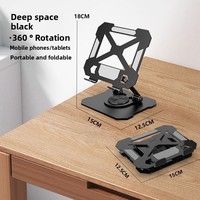 Support de tablette rotatif stable à 360 ° Table de support en aluminium pliable portable Cadre de support de levage super paresseux pour ordinateurs portables de bureau