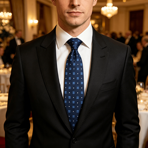 Classic Navy Blue <b>Tie</b> BusinessCustom Necktie Men's <b>Polyester</b> Striped Neck <b>Tie</b> for Wholesale - Product Image 1
