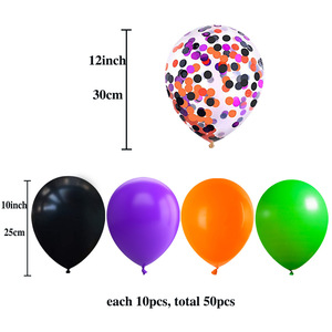 Halloween Party Theme <b>Balloon</b> 12 Inch 10 Inch Orange Purple Black Green Halloween <b>Decoration</b> <b>Balloon</b> Set - Product Image 6