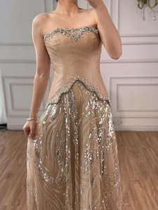 Новейшие индивидуальные платья для выпускного вечера без бретелек, длинные, силуэт А-силуэт, с кристаллами, для свадебных торжеств, вечерние платья, платья для помолвки, 2026 - Product Image 6