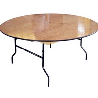 Table de salle à manger ronde pliante en contreplaqué moderne pour événements, mariages, hôtels, banquets, 122 cm, mobilier de maison - Vente en gros