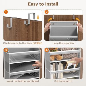 Over The Door Organizer 6 Tiers Heavy Duty Hanging <b>Storage</b> With Large Capacity Pockets Behind Door Closet Organizer - Product Image 6