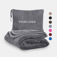 Logo-Anpassbares Faltbares Aufblasbares Gestricktes 100% Polyester Vier-Jahreszeiten Flammhemmendes Reisekissen Flugzeugkissen
