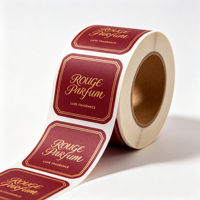 Autocollant en vinyle imperméable avec logo en feuille d'or personnalisé, rouleau d'autocollants pour flacon de parfum, impression adhésive professionnelle pour étiquettes de parfum
