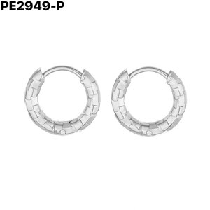 Pendientes de aro Amy Amy Fashion, diseño geométrico chapado en plata para mujer, estilo clásico, regalo de joyería PE2949 - Product Image 1