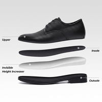 Chaussures habillées confortables pour hommes, rehaussantes invisibles de 7 cm, avec semelle extérieure en mousse de caoutchouc gaufré, vente en gros d'usine