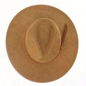 Sombreros Fedora de Gamuza al por Mayor con Ala Ancha de 10 cm, Estilo Unisex, para Deportes, Casual, Fiesta, Negocios, Pesca, con Cinta de Melocotón y Cuerda 3D - Product Image 4