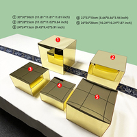 Présentoir à gâteaux et snacks Gaojian Gold Meal Stand, support de buffet en acrylique en forme de cube pour la présentation des aliments