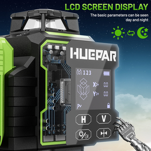 <span class=keywords><strong>Huepar</strong></span> W04CG Lazer Green Beam niveau <span class=keywords><strong>Laser</strong></span> rotatif croix 16 lignes outil Base rotative Compatible avec trépied - Product Image 4