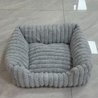 Etrip Pet Wholesale - Lit pour chien de luxe personnalisé à rayures ultra-douces, lit pour chien moelleux pour toutes les saisons