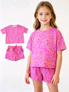 Conjuntos de Ropa de Verano para Niñas, Shorts con Estampado Floral, 2 Piezas, Venta al Por Mayor, Ropa de Boutique para Hermanas - Product Image 2