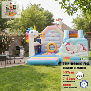 Parque Infantil Inflable con Temática de Unicornio y Tobogán de Castillo Inflable: Estructura de Juego para Fiestas Infantiles en el Patio Trasero - Product Image 1