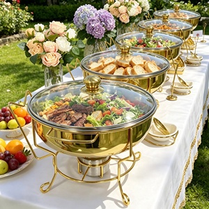 Service <span class=keywords><strong>de</strong></span> Buffet <span class=keywords><strong>de</strong></span> Luxe Doré pour Traiteur – Plats <span class=keywords><strong>de</strong></span> Présentation et Chauffe-Plats Hôteliers pour Dîner <span class=keywords><strong>de</strong></span> Gala Caritatif - Product Image 1