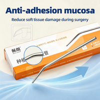 Tube d'aspiration pour implant dentaire en acier inoxydable, double calibre 1,5 mm 3,0 mm, ouverture latérale, embout d'aspirateur chirurgical anti-adhésion