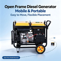 Générateur diesel portable monocylindre refroidi par air de 3 kW, démarrage électrique, sortie 110 à 415 V, idéal pour les travaux sur le terrain en extérieur - Vente chaude