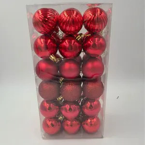 Electroplated holiday decoration ball 4CM Christmas ball set 36 home Christmas tree hanging plastic balls