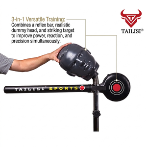 Barra de <span class=keywords><strong>Boxeo</strong></span> Giratoria Ajustable con Cabeza de Maniquí, Objetivo Realista para Golpear, Soporte de Entrenamiento de Velocidad MMA para <span class=keywords><strong>Gimnasio</strong></span> y Hogar - Product Image 3