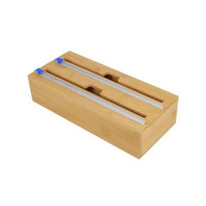 Groothandel Custom <span class=keywords><strong>2</strong></span>-In-1 Compatibele Bamboe Huishoudfolie Dispensers Aluminiumfolie Verpakking Opslag Laden Keuken Opbergdozen - Product Image 1