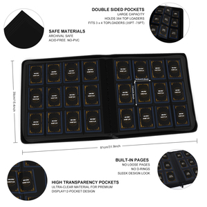 Spedizione in 24 Ore <span class=keywords><strong>Album</strong></span> Raccoglitore Toploader in Pelle PU 12 Tasche Premium per Carte da Gioco, Carte per Stampa Regalo - Product Image 4