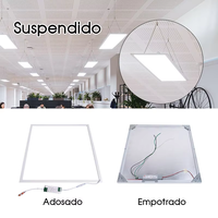 Plafonnier LED plat encastré rectangulaire en aluminium à émission arrière OEM 36W 40W 60W 600x600 1200x300