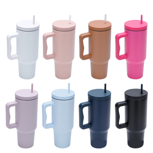 40oz Bottle <b>with</b> Handle Hot Coffee Mug <b>Cup</b> Thermal Stainless Steel Tumbler <b>with</b> Straws Vacuum <b>Flask</b> Insulated Portable <b>Cup</b> - Product Image 2