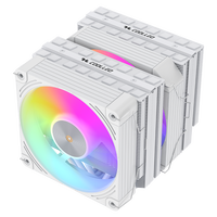 COOLLEO Etian P60TP WH V2 deux tours 6 caloducs PC radiateur refroidisseur d'air refroidisseur CPU ARGB LGA115X/1200/1700/1851AMD refroidissement en profondeur
