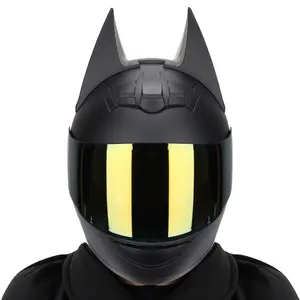 new model Full Face Motorcycle Street Helmet Women And Man Cute bat man With Ears Cute Cat Riding safety Helmet