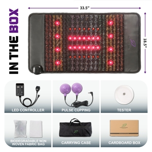 Luxuryade B85 Mini Size Gemstone PEMF Crystal Chakra Mat Amethyst Photon Red Light <span class=keywords><strong>Therapy</strong></span> Infrared Massage Mattress. - Product Image 6