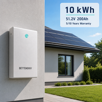 Batterie de stockage d'énergie domestique 10 kWh LiFePO4 51,2 V 200 Ah avec surveillance Wi-Fi et protection IP54 pour les intégrateurs de systèmes solaires