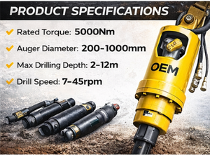 Foreuse hydraulique pour excavatrice avec moteur et boîte de vitesses performants pour des performances optimales - Product Image 5