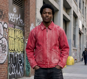 Chaqueta Roja Oversize Y2K para Hombre con Cremallera, Lavado Ácido, Estilo Vintage Urbano, Ajuste Holgado Casual, Dobladillo Ajustable, Directo de Fábrica - Product Image 2