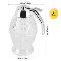 Pot de stockage de miel portable bouteille goutte à goutte 8oz distributeur de miel en verre sans goutte bouteille de presse de sirop de stockage en verre transparent