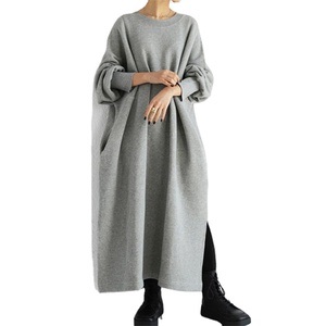 Meilleure Vente Automne : Robes à Capuche Maxi Unies Décontractées Oversize pour <span class=keywords><strong>Femme</strong></span>, en Coton, avec Poches - Product Image 1