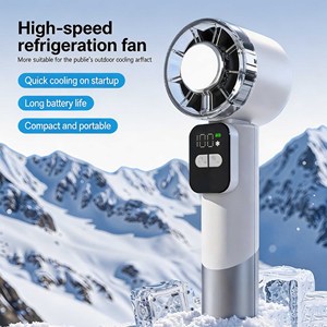 WUYANG Ice Compress Cooling <b>Handheld</b> Turbo <b>Fan</b>, 5-Speed Rechargeable Mini USB Personal <b>Fan</b> with Digital Display for Outdoor - Product Image 2