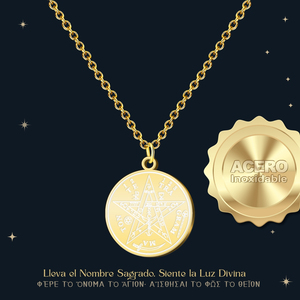 Collier minimaliste en acier inoxydable avec chaîne à maillons dorés, tétragramme, amulette porte-bonheur, pendentif et breloques tendance, unisexe - Product Image 3