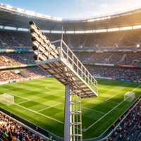 Projecteur LED d'extérieur OEM 1200W IP65 à faible éblouissement 140 lumens pour stades, mât de 30m pour l'éclairage des grands stades sportifs