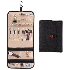 Pochette à bijoux en feutre légère, organisateur suspendu, sac de rangement anti-poussière pour voyage, organisateur de montres en feutre personnalisé avec logo, enrouleur - Product Image 2