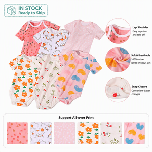 Body per body a manica corta a prezzo basso a basso costo con stampa casuale a colori da bambina <span class=keywords><strong>0</strong></span> 24 <span class=keywords><strong>mesi</strong></span> tutine da bambina <span class=keywords><strong>vestiti</strong></span> per neonati - Product Image 2