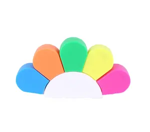 Rainbow Pen Advertising gift highlighter 5 color fan shaped highlighter semicircle petal highlighter