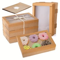 Boîte à pâtisserie en papier kraft brun biodégradable, résistante à la graisse, personnalisée, avec gaufrage et revêtement UV pour beignets et tartes