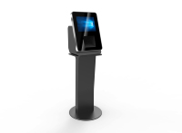 Kiosque de système d'enregistrement d'hôtel libre-service avec scanner de passeport, distributeur de carte RFID, identification d'identité.