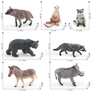 -Simulación de Vida Silvestre modelo hiena manchada más jabalí cerdo civeta Africana mapache oso negro suricata conjunto de Juguetes - Product Image 4