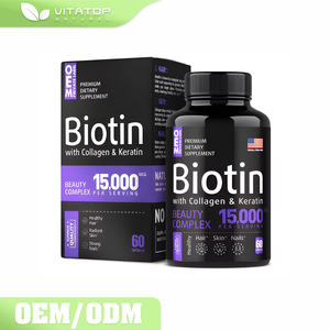 Cápsulas de Biotina, Vitaminas, Colágeno y Queratina <span class=keywords><strong>para</strong></span> <span class=keywords><strong>el</strong></span> Cuidado del Cabello y Uñas en Adultos, Absorción Rápida, 60 Unidades - Product Image 1