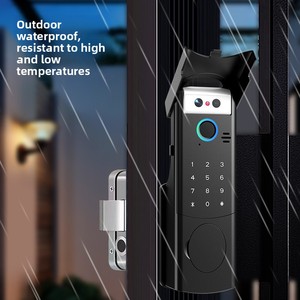 <span class=keywords><strong>Serrure</strong></span> intelligente WiFi Tuya en aluminium pour extérieur avec lecteur d'empreintes digitales, alimentation d'urgence, déverrouillage à distance par smartphone et stockage cloud - Product Image 4