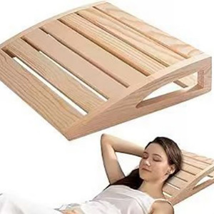 Respaldo de sauna de madera maciza con forma de onda, almohada de madera para sala de sudoración, diseño minimalista - Product Image 2